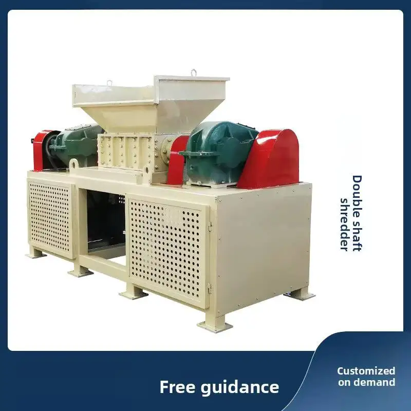 Dual Shaft Metal Scrap Shredder Machine Iron Tire Crusher Waste Paper Box Large Industrial Shredding Equipment