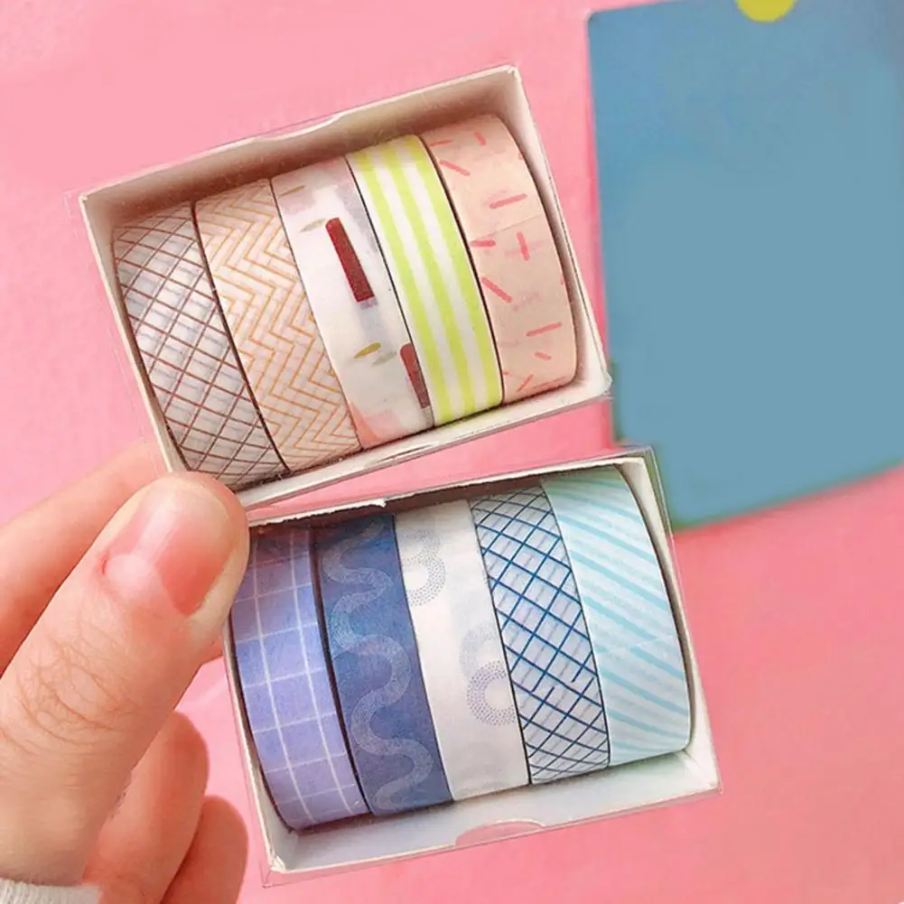 5 Rolls Decal Decorative Nice-looking Washi Macaron Hand Account Sticker Tape for Girls
