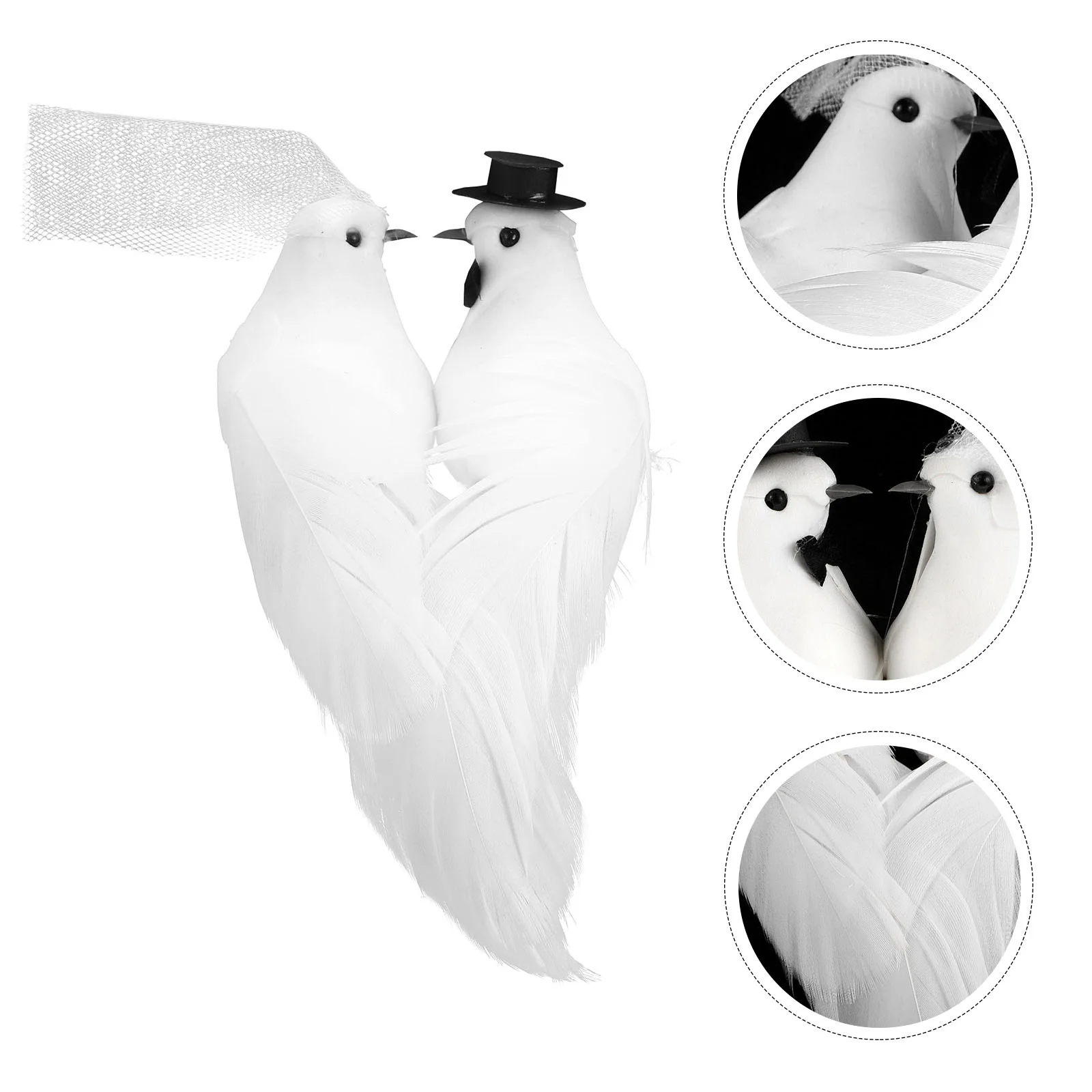 

Pigeon Model Garden Bird Statues Miniature Figurines Plush Realistic Dove Models The Lovers