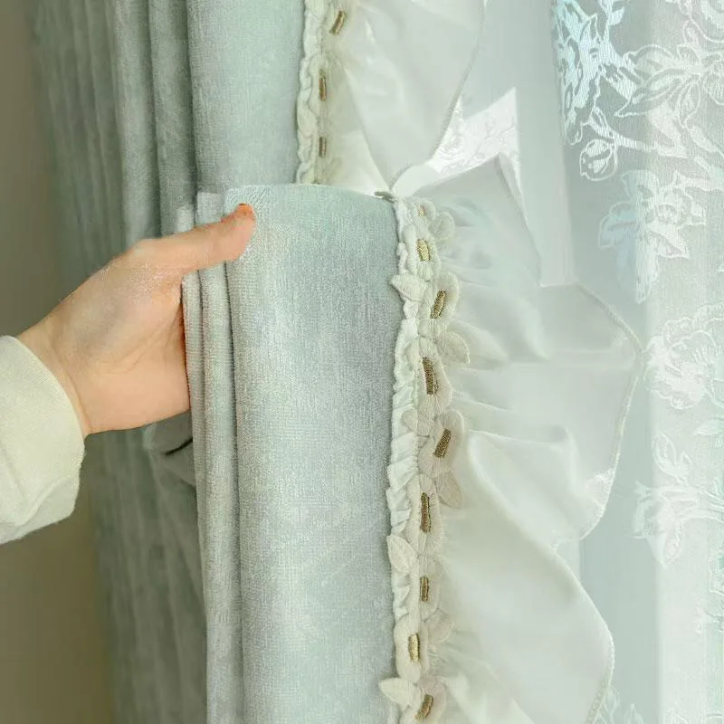 Champs Garden French pastoral style chenille living room balcony bay window bedroom blackout curtain 2025 new style