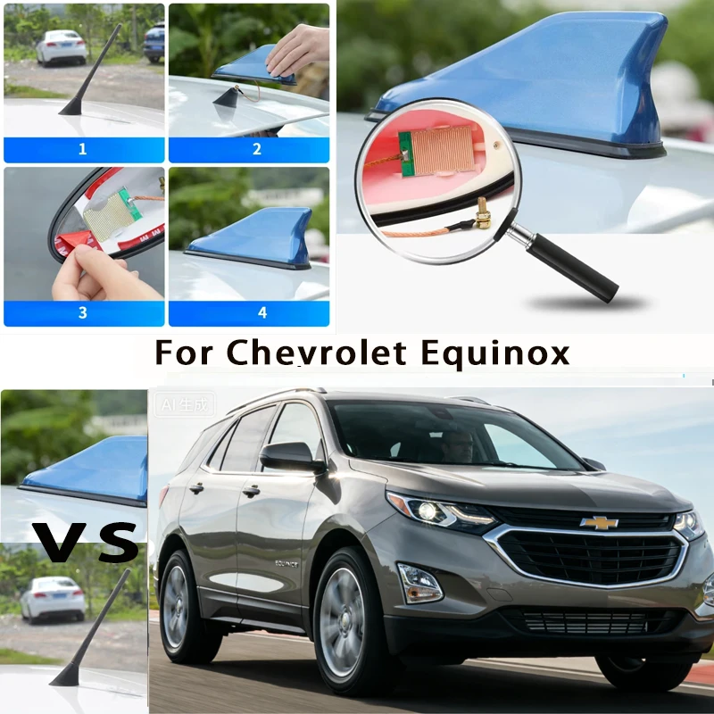 

For Chevrolet Equinox Car Roof Top Mount Shark Fin Aerial Antenna Toppers Auto Radio AM FM Antenna Signal Amplifier Aerial