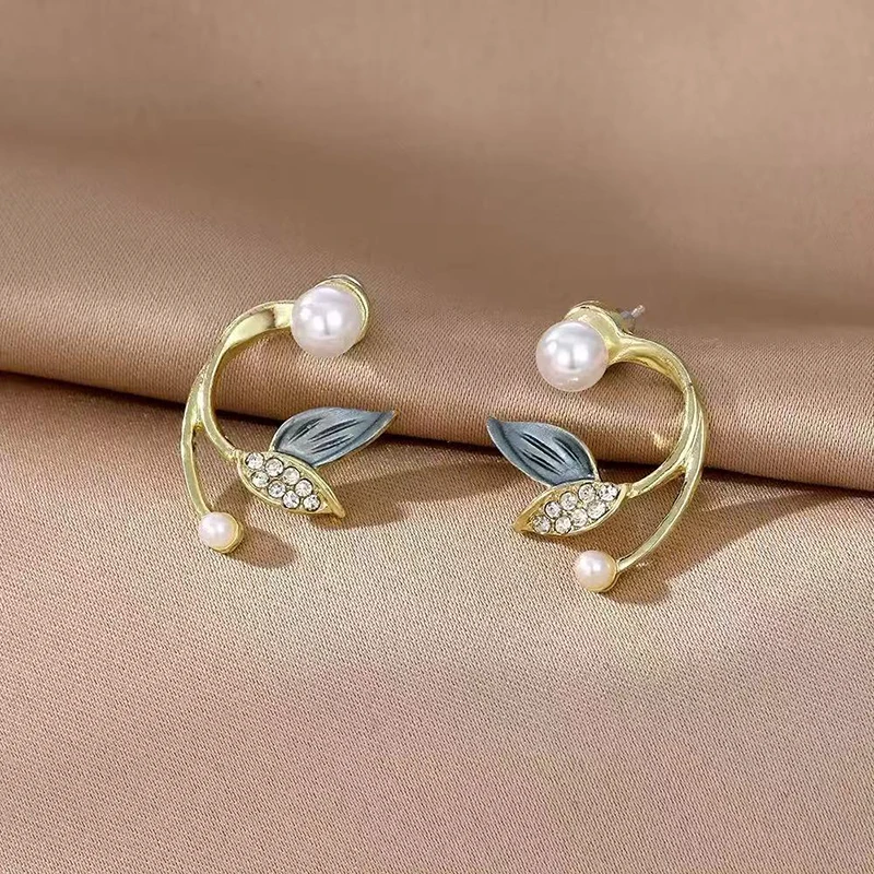 GANPUP Kreative Katzen-Fischgräten-Strass-Ohrringe für Frauen Süße Mode Neue Ohrhänger Schmuck Geschenk Party Alltag серьги женс – Detail 3
