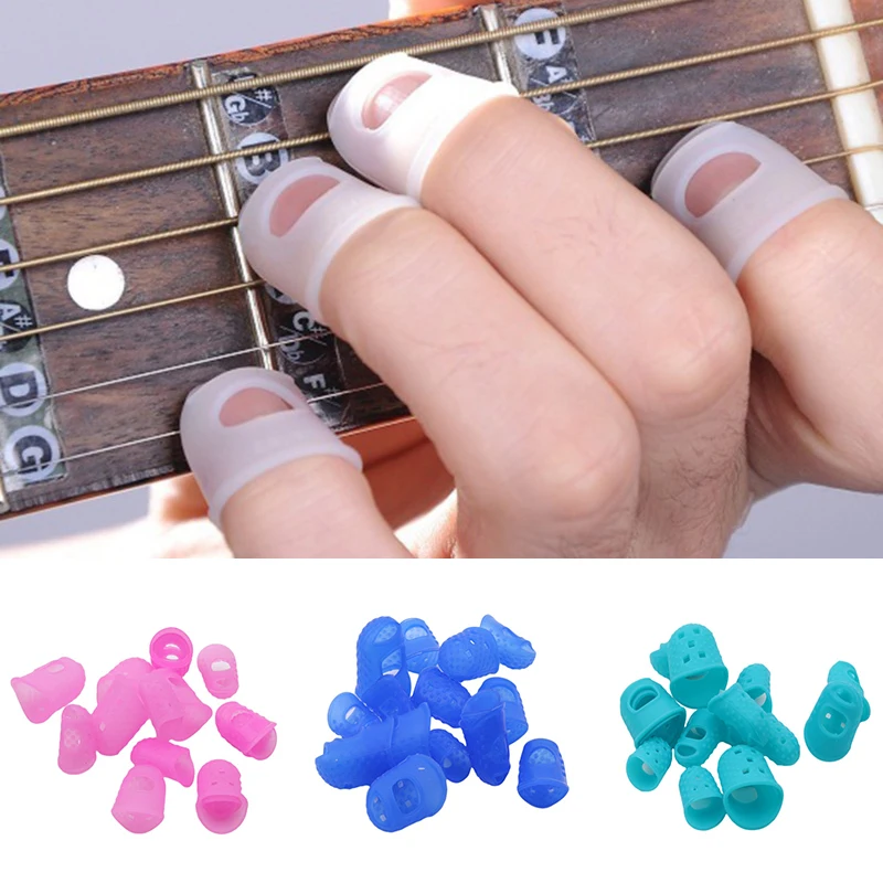 15Pcs Silicone Finger Sleeve Slip Anti-scalding Needle Flip Book Money Playing Piano Thimble Tip Hollowed Out Breathable Freely