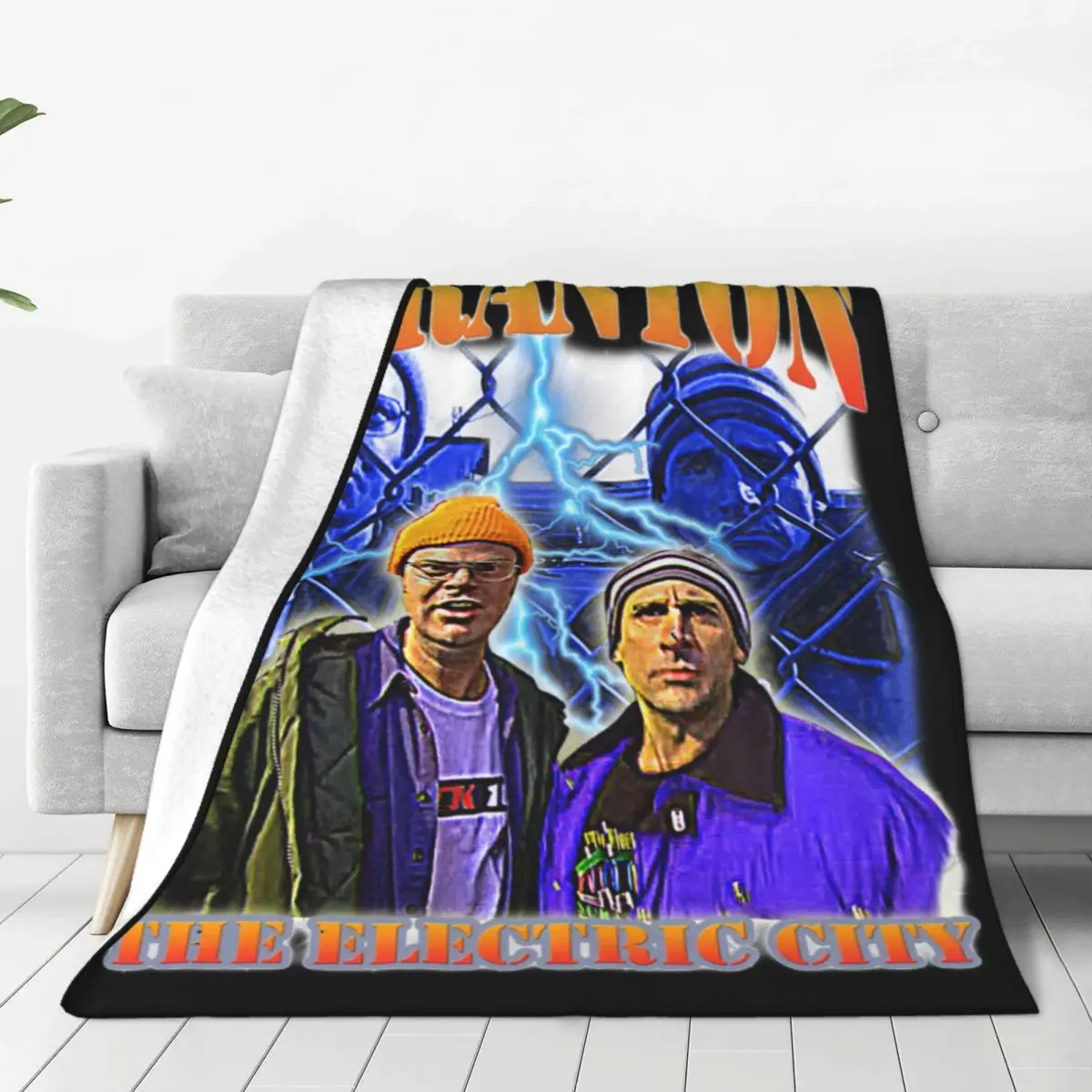 The Office Tv Show Scranton The Electric City Blanket  Room Straight Outta Scranton Dunder Mifflin Dwight Throw Blankets