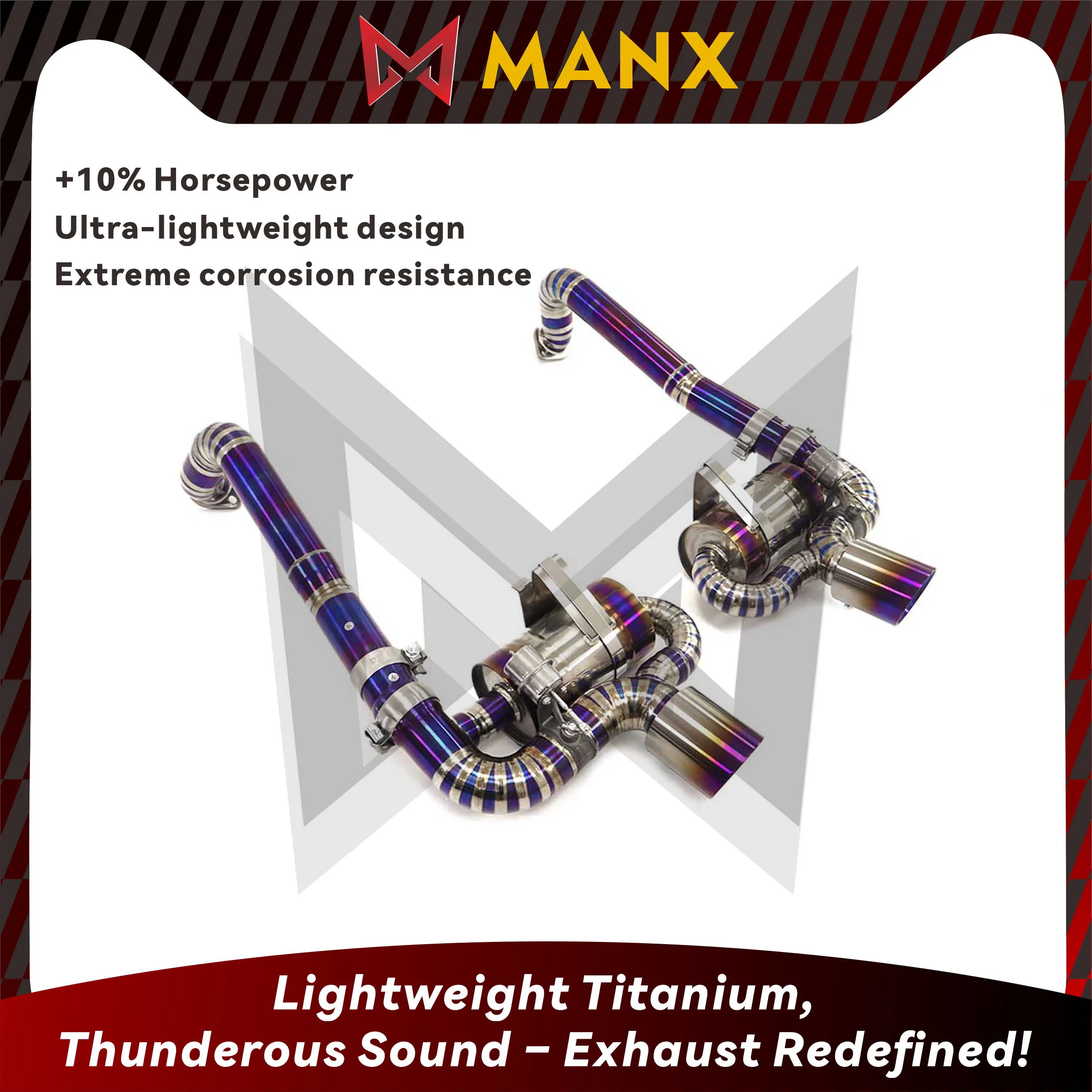 

Выхлопная система MANX Ti/SS304, высокопроизводительная выхлопная система Catback для Porsche 718 982, обновление 2,0 T GT4, глушитель выхлопного клапана автомобиля