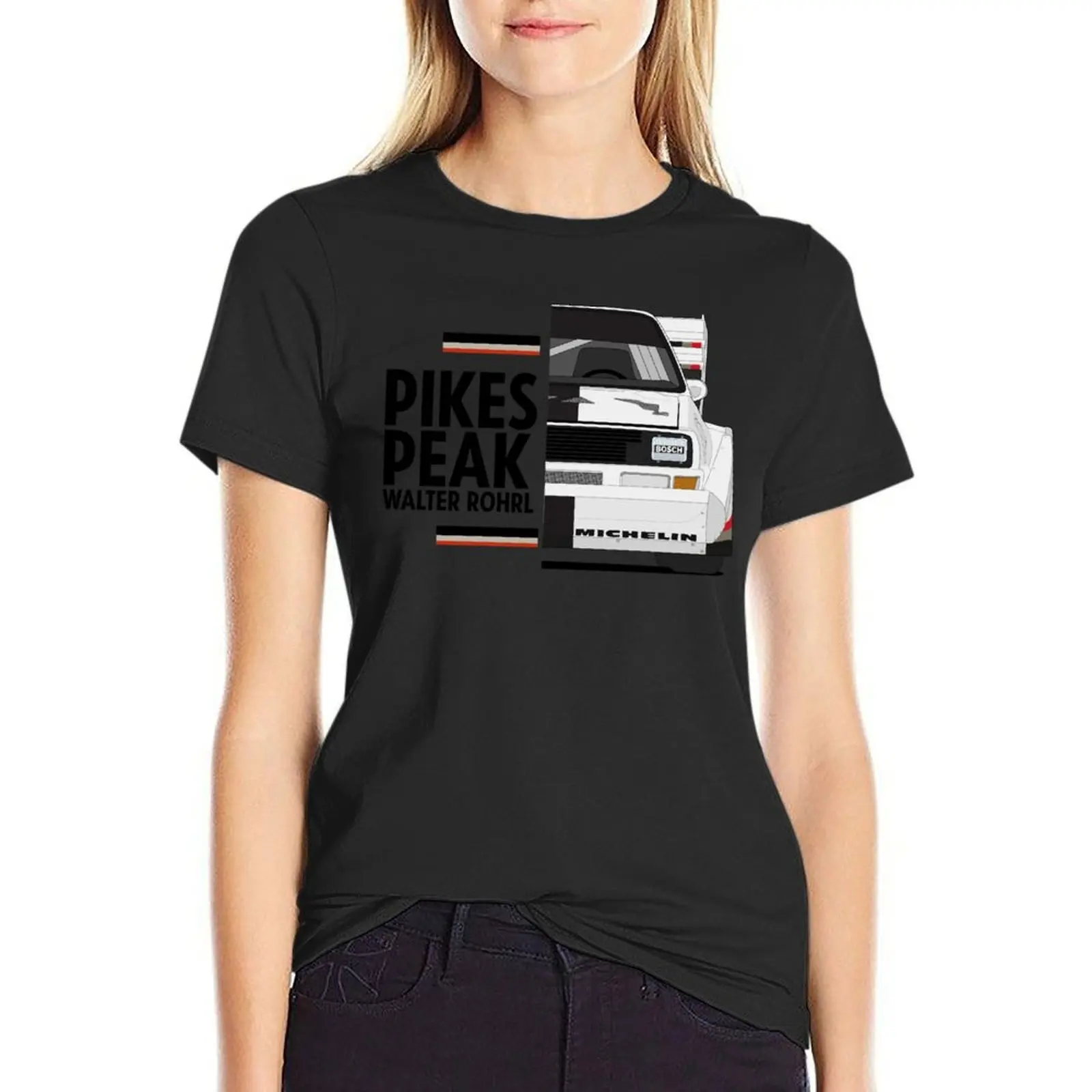 Walter Rohrl Pikes peak 1987 T-Shirt graphics tees blanks Women tops