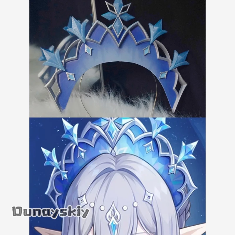 CR7.27*Genshin Impact Tsaritsa Anastasia, accesorio de disfraz de reina de hielo, accesorio para la cabeza, para fiesta temática de Halloween