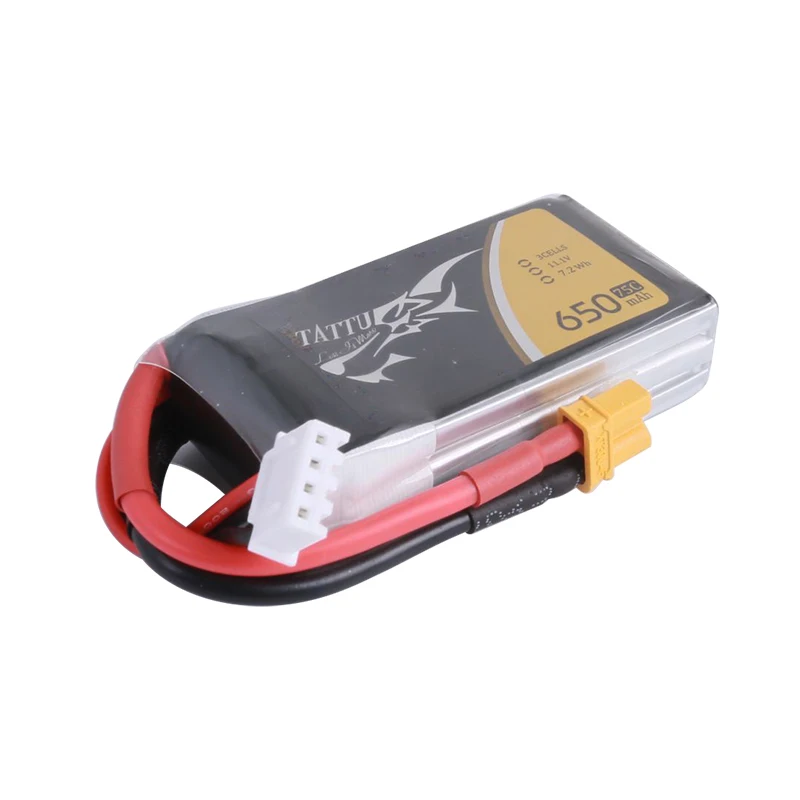 TATTU 650mAh 75C 11.1V Lipo Battery For RC Helicopter Quadcopter FPV Racing Drone Parts With XT30/XT60 3S Rechargeable Battery