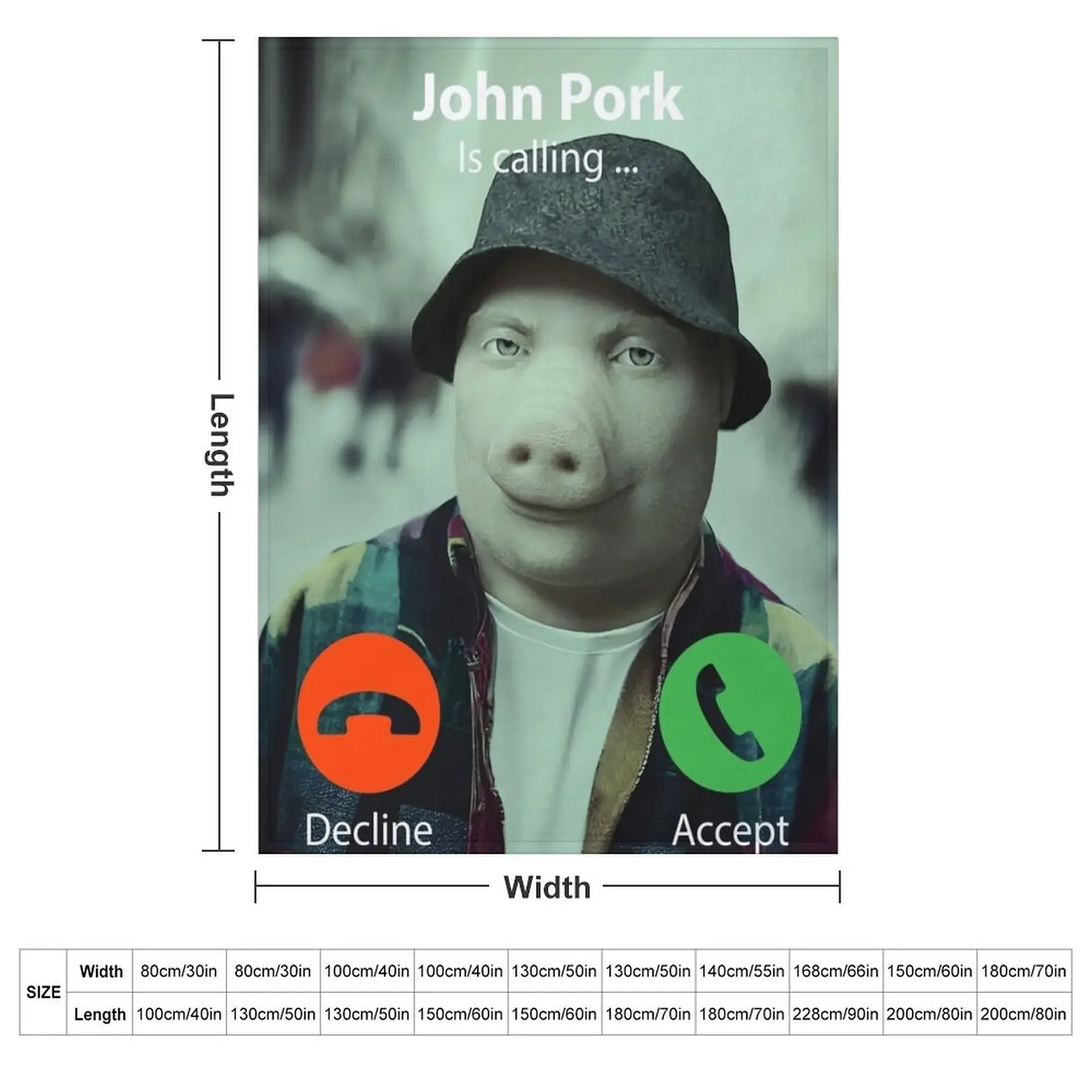 John Pork, John Pork Is Calling Throw Blanket Beautifuls blankets ands Bed Fashionable for winter Heavy Quilt Blankets