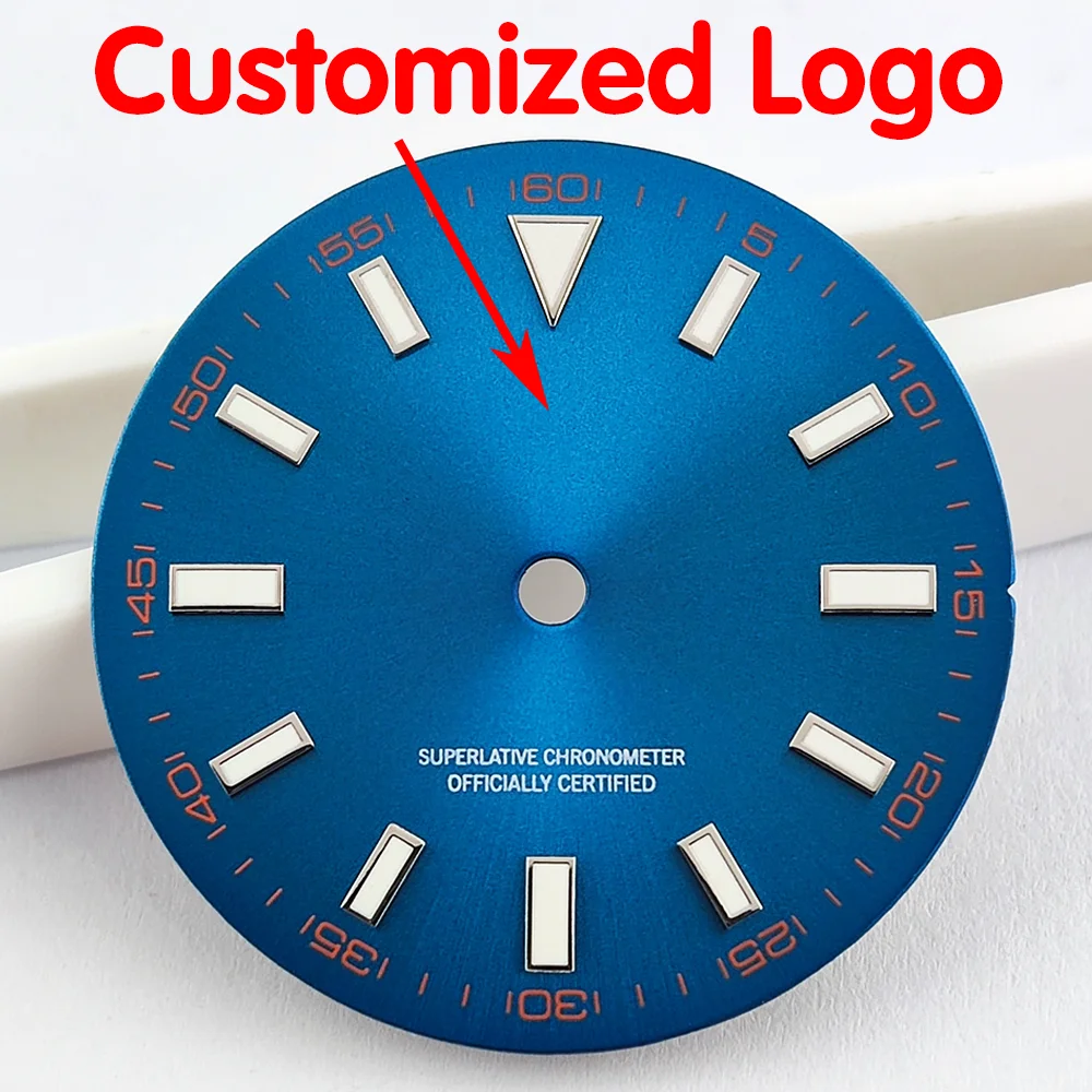 NH35 Dial Orange Scale Dial 28.5mm Watch Dial Fits NH35/NH36 Movement Watch Parts Replacement Parts Support Custom Logo