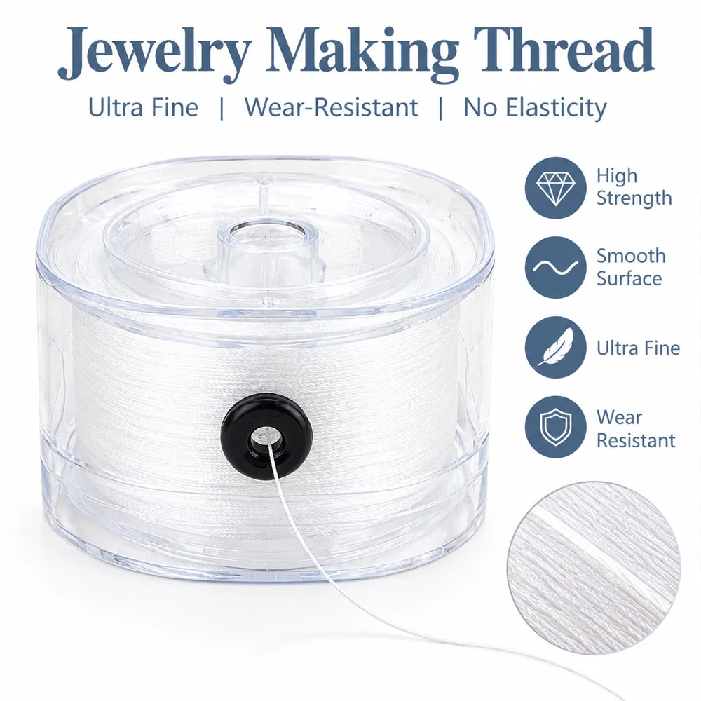 1Set Non-Elastic Wear-Resistant Pearl Thread UFine String for Necklace Bracelet DIY Pendants