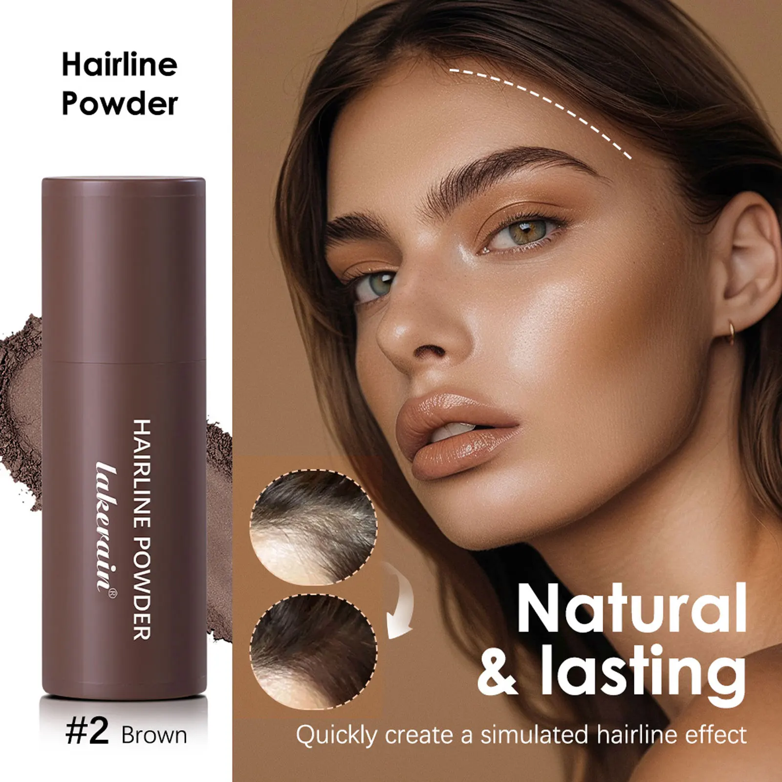 1pcs Waterproof Hairline Powder Naturally Sweat-proof Hair Chalk Black Brown Hair Concealer Root Cover Up Hairline Fluffy Powder