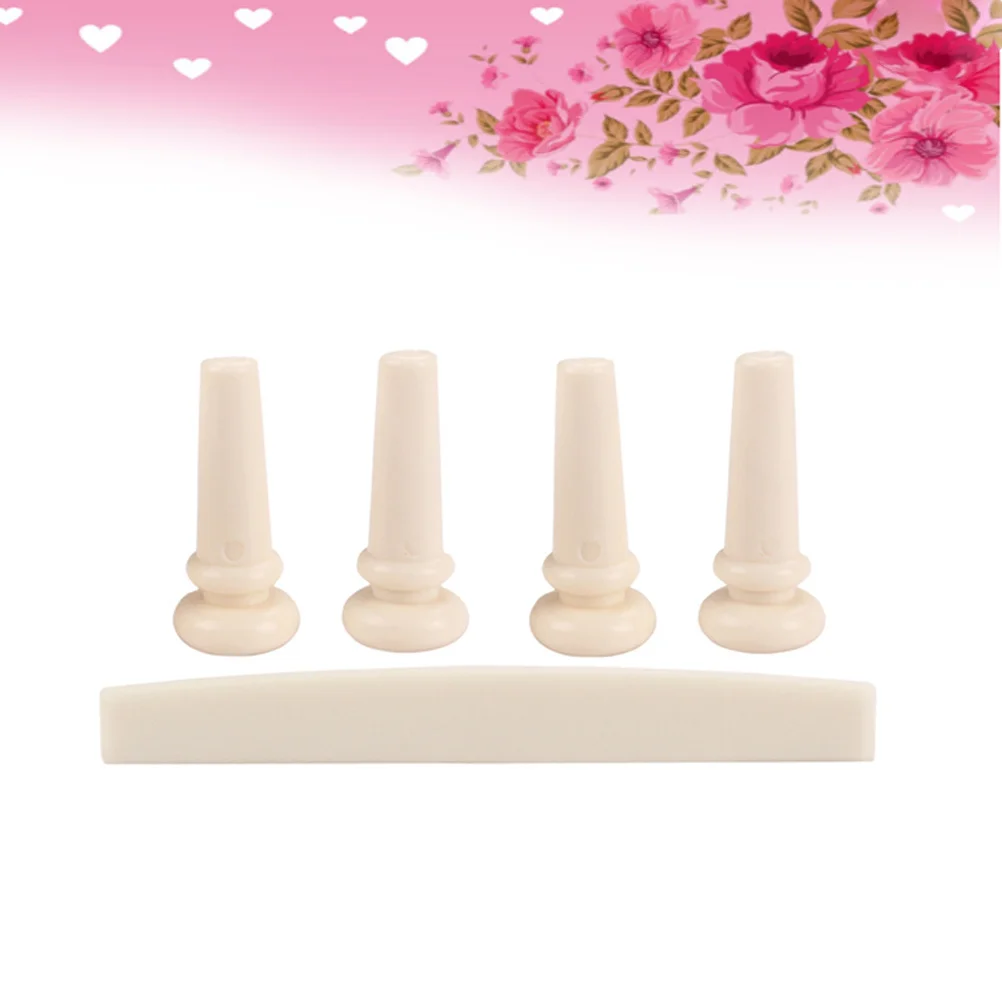 

5pcs Bass String Pins Premium Abs Acoustic Guitar Bridge Parts Replacement Smooth Flat Bottom Polished Durable