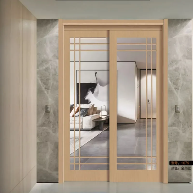 Luxury modern door design water proof sliding glass solid wooden sliding doors