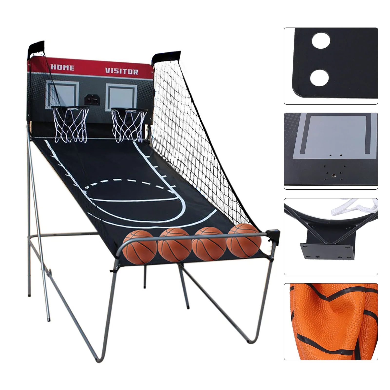 Foldable Basketball Arcade Game 2 Player Indoor Basketball Game Home Dual Shot Sport for Kid Adult