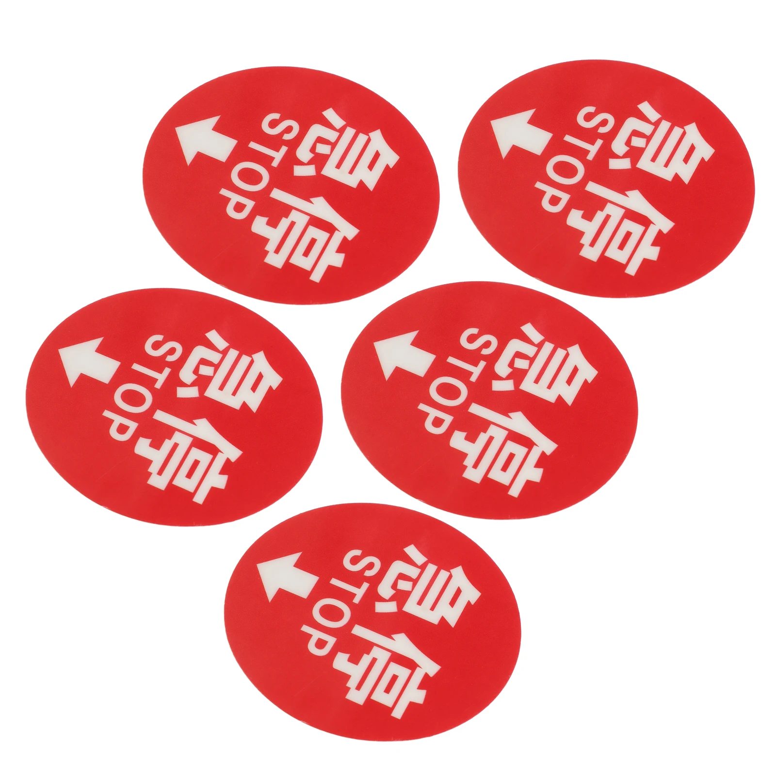 

5pcs Direction Sign Stickers Emergency Stop Label No Parking Traffic Arrows Wall Art Home Office Use Fade Resistant