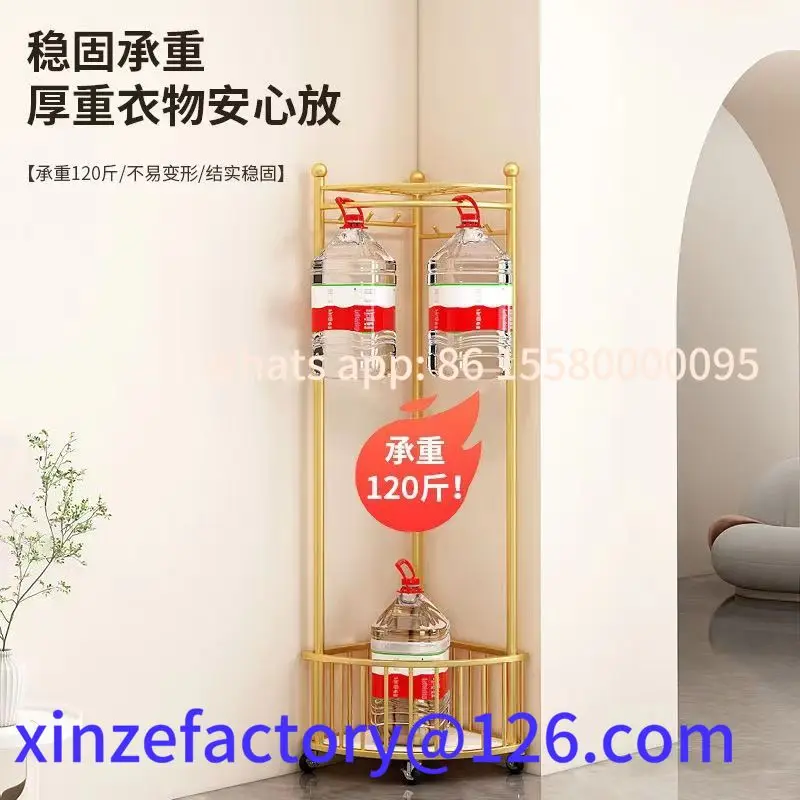 Customizable Corner Coat Rack with Shoe Storage Removable Metal Clothing Rail Floor Standing