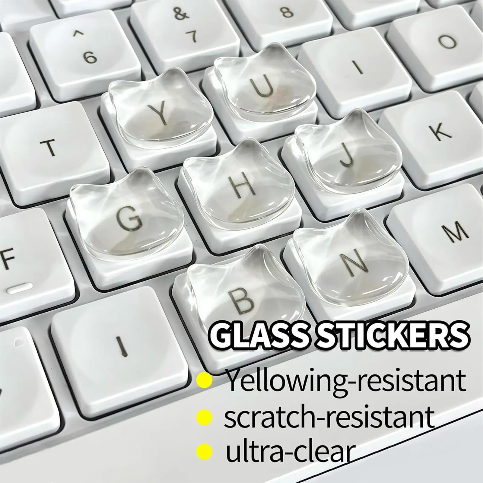 NEW Keyboard Stickers For Long Nails Clear Cover Protector For Laptop Computer Writers Typists Women Girls Gaming Office Home