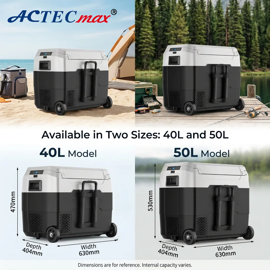 Car Refrigerator 40L 50L 12V 24V 220V Portable RV Truck Fridge Freezer For Family Travel Overlanding Van Life