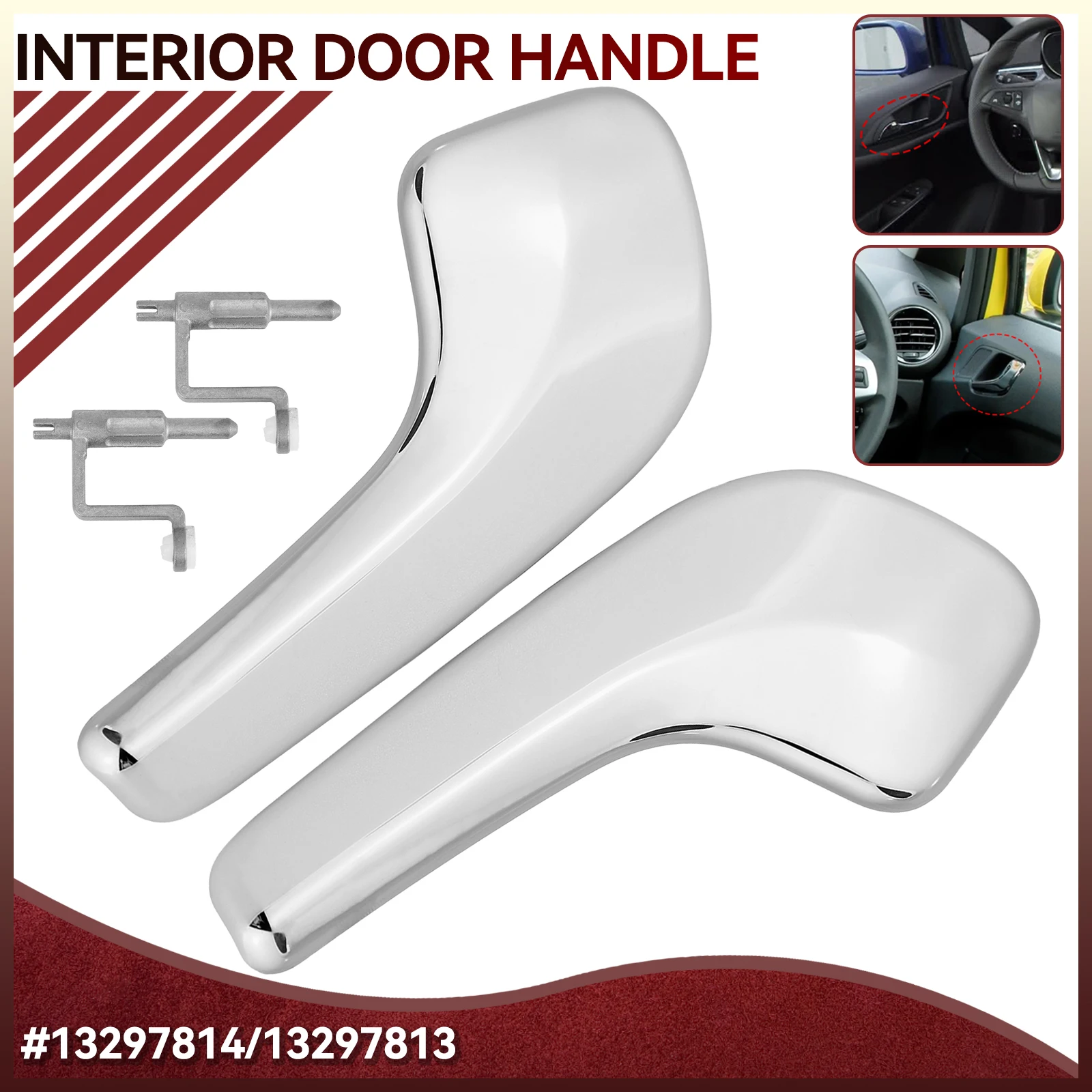 13297813 13297814 Car Interior Doors Handle Connecting Push Pull Left & Right For VAUXHALL OPEL CORSA D MK III 2006-16 13297179