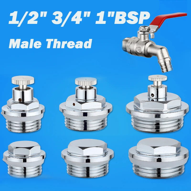 

Латунные выпускные клапаны 1/2 "3/4" 1 "BSP выпускные клапаны с наружной резьбой Соединение выпускного радиатора Заглушка заглушки Крышка Адаптер для фитинга трубы
