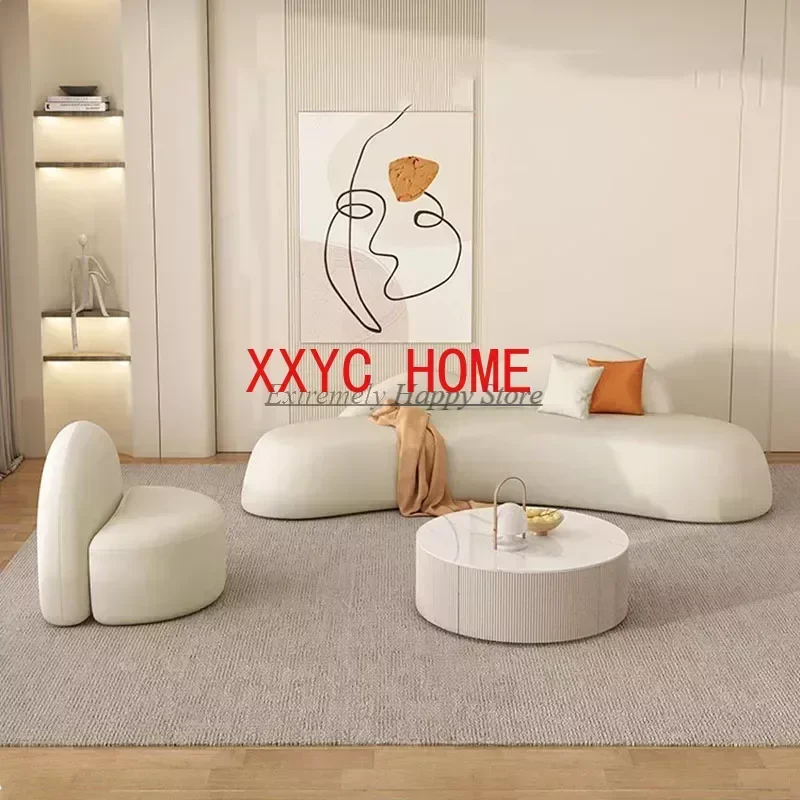 Luxury Reception Living Room Sofas Minimalista Curved Recliner Grande Sofa Scratcher Cats Sponge Divani Soggiorno Home Furniture