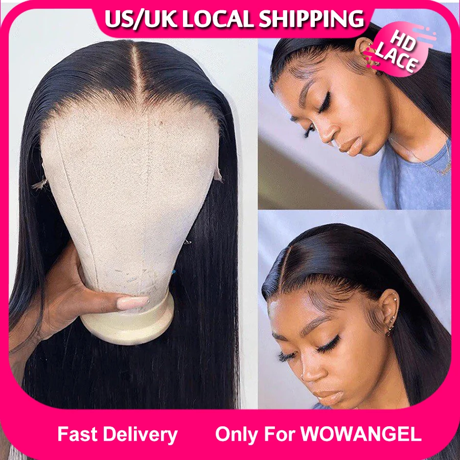 34inch Virgin Hair 13x6 HD Lace Frontal Wigs 250% Straight HD Lace Front Wigs Human Hair Skinlike Deep Parting Pre Plucked