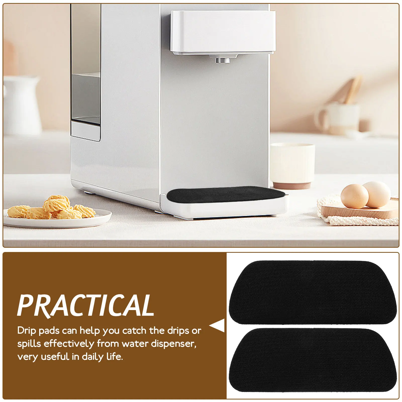 2Pcs Thickened PU Diatom Mud Rubber Drip Catcher for Refrigerator Water Dispenser Ice Maker Splashproof Drip Tray Fridge