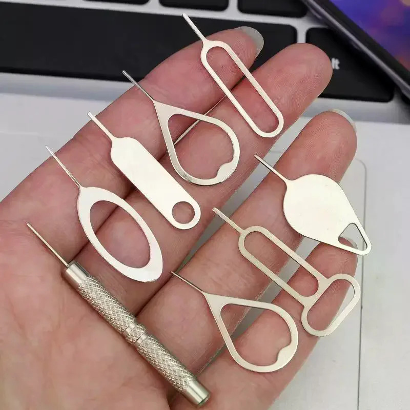 Sim Card Eject Pin Needle Universal Mobile Phone Steel Ejector Pin SIM Card Tray Opener Keyring For 16Pcs/set