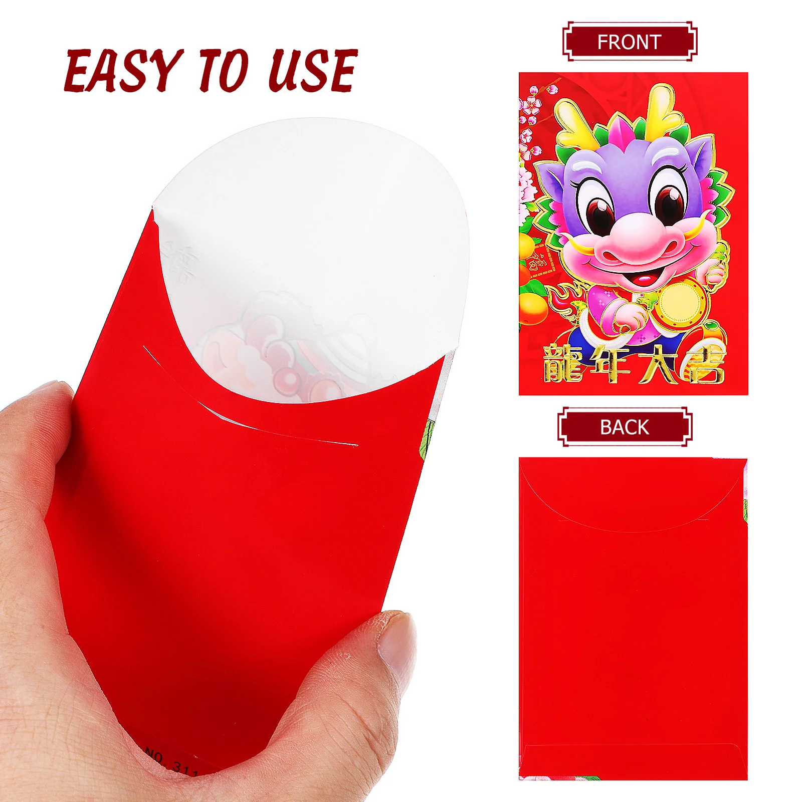 60 Pcs Spring 60th Year of The Dragon Red Envelope Envelopes Si Feng Packet Gift