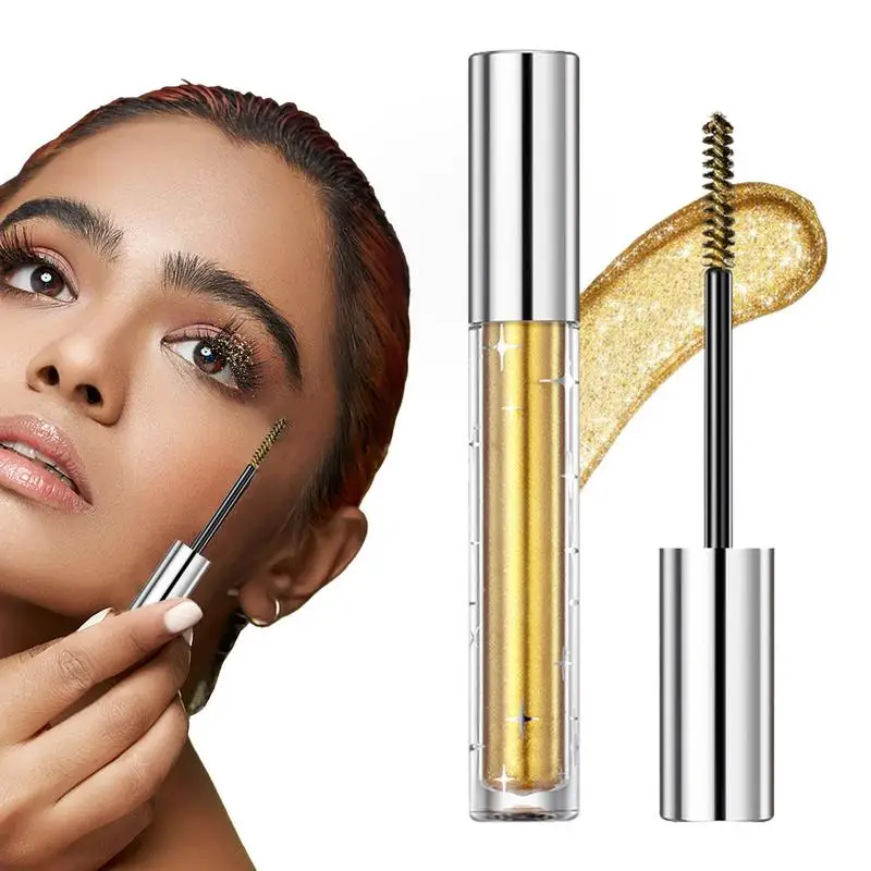 Glitter Mascara Glanzende Mascara Waterdichte Curling Volume Lash Verlenging Langdurige Snelle Glitter Mascara Make-Up Accessoires