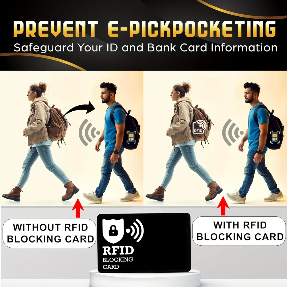 5/10Pcs Set RFID Blocking Cards NFC Debit Credit Cards Passport Protector Blocker Card Set Smart Anti-Theft Design RFID Blocker