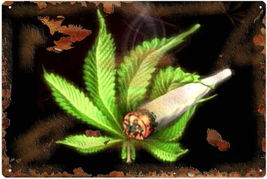 Yooce 420 Leaf Metal Tin Sign Iron Painting Wall Art Poster 12