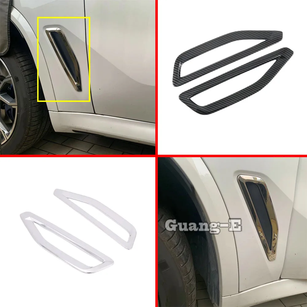 Cover Eyebrow ABS Chrome Front Side Foliage Leaf Fender Vent Air Outlet Lamp Trim For BMW X5 Xdrive G05 2019 2020 2022 2022 2023