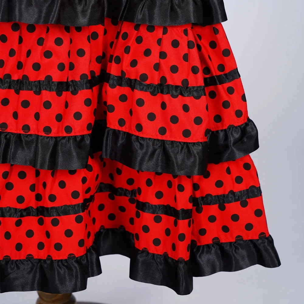 Kids Flamenco Dancer Costume Childrens Traditional Spanish Dance Dress for Girls Festival Carnival Stage Performances Dancewear