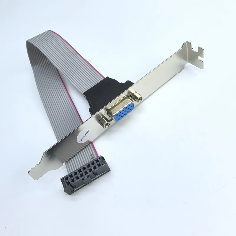 Mainboard Integrated Graphics Card VGA Interface 2.54mm 16Pin Female To 15Pin Bracket GPU Extension Cable 20cm