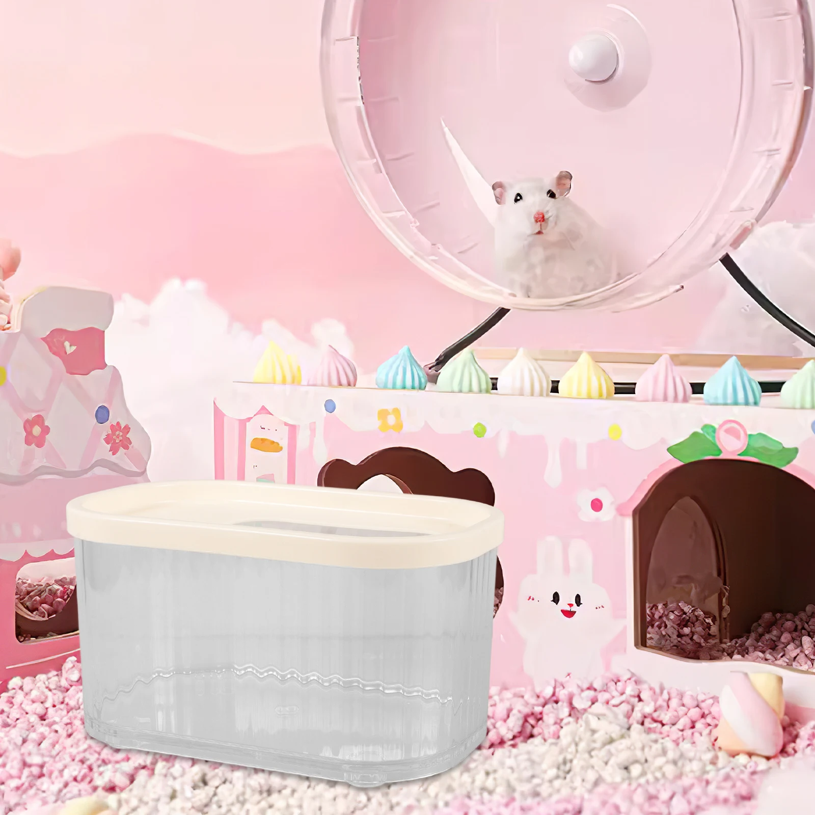

Hamster Bathroom Transparent Large Bathtub for Hamsters Easy Clean Durable Pet Cage Accessories Bath House