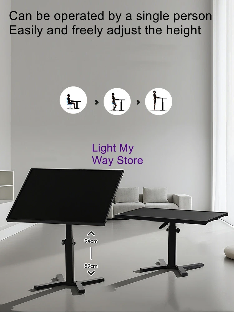 High-End Metal Adjustable Height and Tilt Puzzle Table with Drawer Covers—Ergonomic Desk