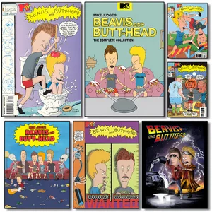 Beavis dan Butthead Tv Anime Poster HD Seni Dinding Lengket Tahan Air Rumah Ruang Tamu Kamar Tidur Bar Dekorasi Estetika 10 penjualan terbaik beavis dan butthead figure - №