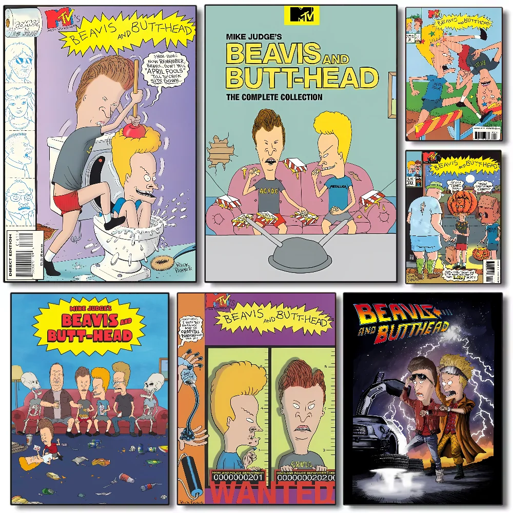 Beavis And Butthead Tv anime Poster HD art sticky wall waterproof home living room bedroom bar aesthetic decoration