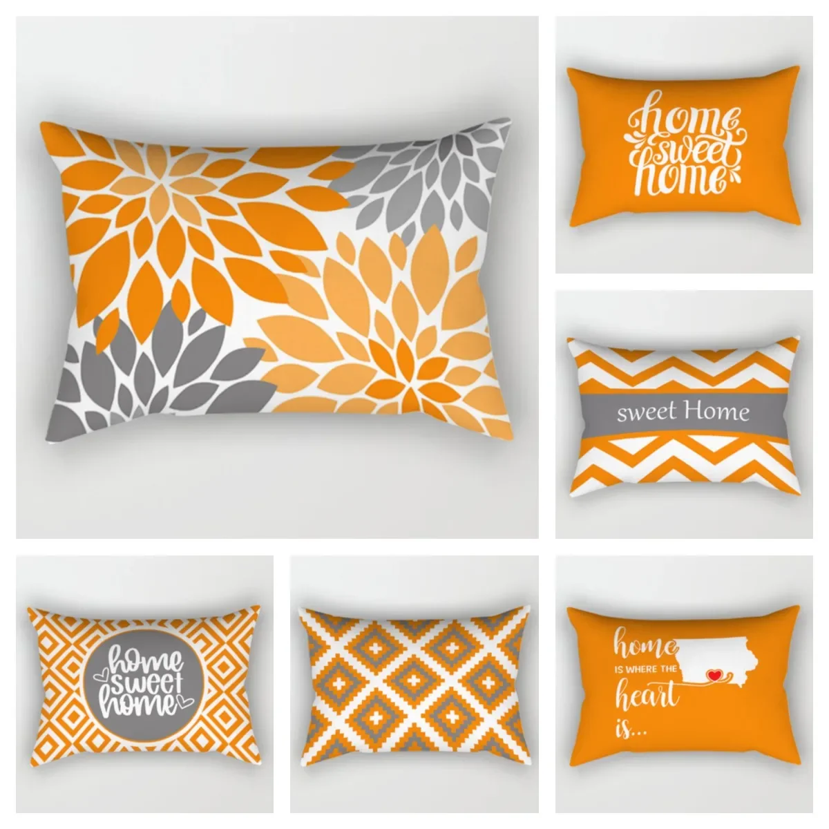 

Nordic Orange Sweet Home Pillowcase Home Decoration Living Room Sofa Decoration Cushion Cover 30*50 Car Waist Pillowcase 40*60
