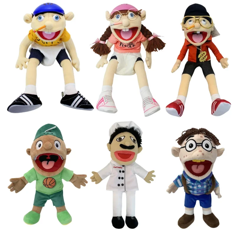 60 cm Jeffy Family Handpuppe Haustiere Booger Phoebe Rock Mama und Papa Chefpreis Polizei Teen Joseph Cody Penolope Muppets mit offenem Mund