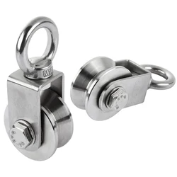 Swivel Pulley 304 Stainless Steel Heavy Duty Puley 360 Degree Rotation Smooth Loading Traction Wheel for Material Handling