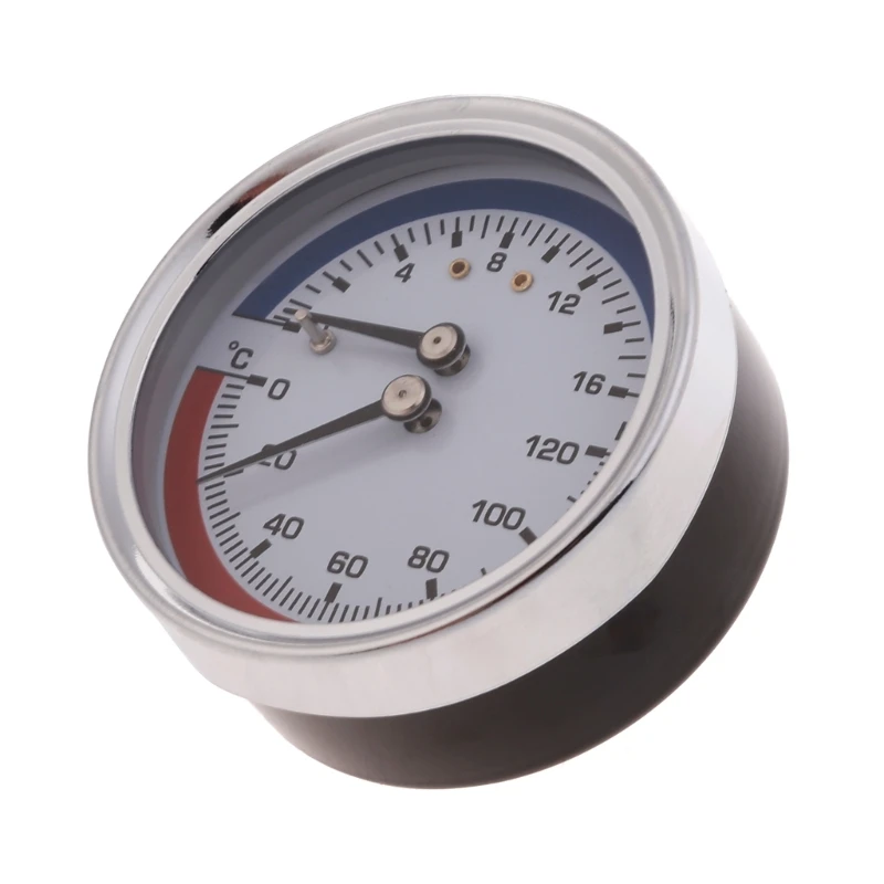 เครื่องวัดความดันความร้อน 0-16Bar 0-120 ℃ หม้อไอน้ำสแตนเลส Thermo-manometer Dropshipping