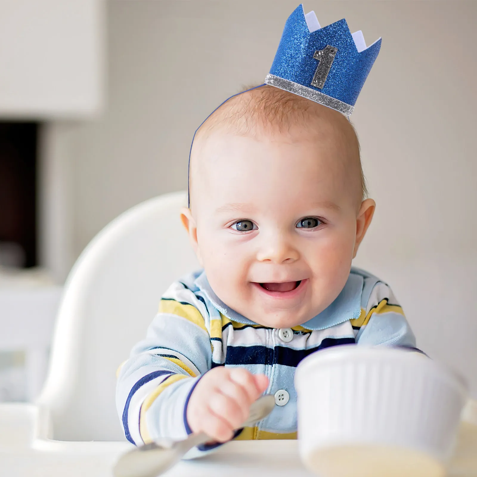 

2Pcs Baby Birthday Crown Felt Hats Kids 1St Birthday Party Headwear Photo Props Adorable Lightweight Rope Design