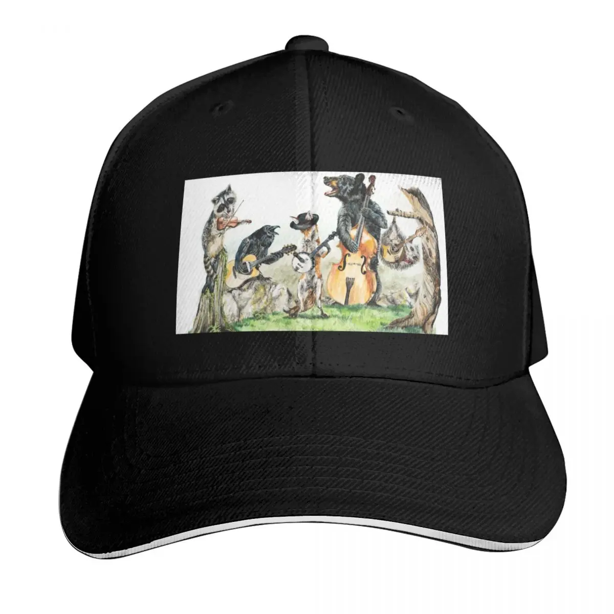 Bluegrass Gang -wild animal music Baseball Cap Cotton Twill Breathable Contrast Two Tone Brim Snapback Flat Bill