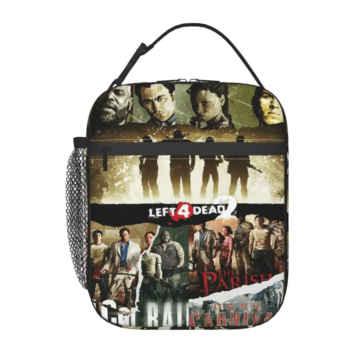 Left 4 Dead 2 Valve Zombie Shooter Video Game Insulated Lunch Bag for Women Kids Portable Food Boxes Thermal Lunch Box Tote