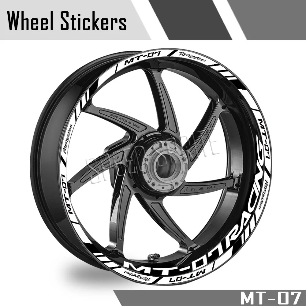 For MT07 MT-07 mt 07 Reflective Motorcycle Accessories Wheel Sticker Hub Decals Rim Stripe Tape Decorative Waterproof