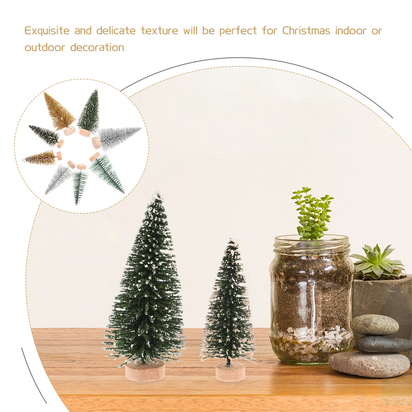 

16Pcs Mini Pine Trees Artificial Snow Pine Trees Christmas Table Decoration for Home Scene Layout Desktop Decorations