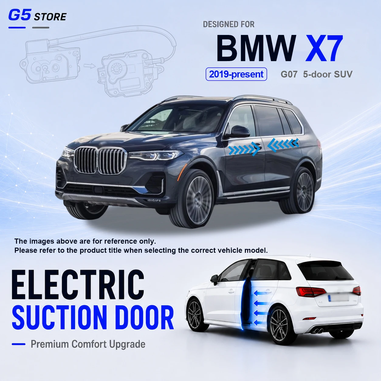 For BMW X7 G07 2019-present Car Electric Suction Door Power-assisted Closing Door Soft-close Function